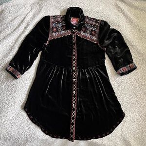 Johnny Was Velvet Tunic Shirt